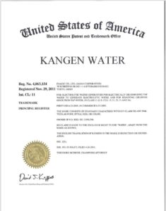 Kangen water - Certification